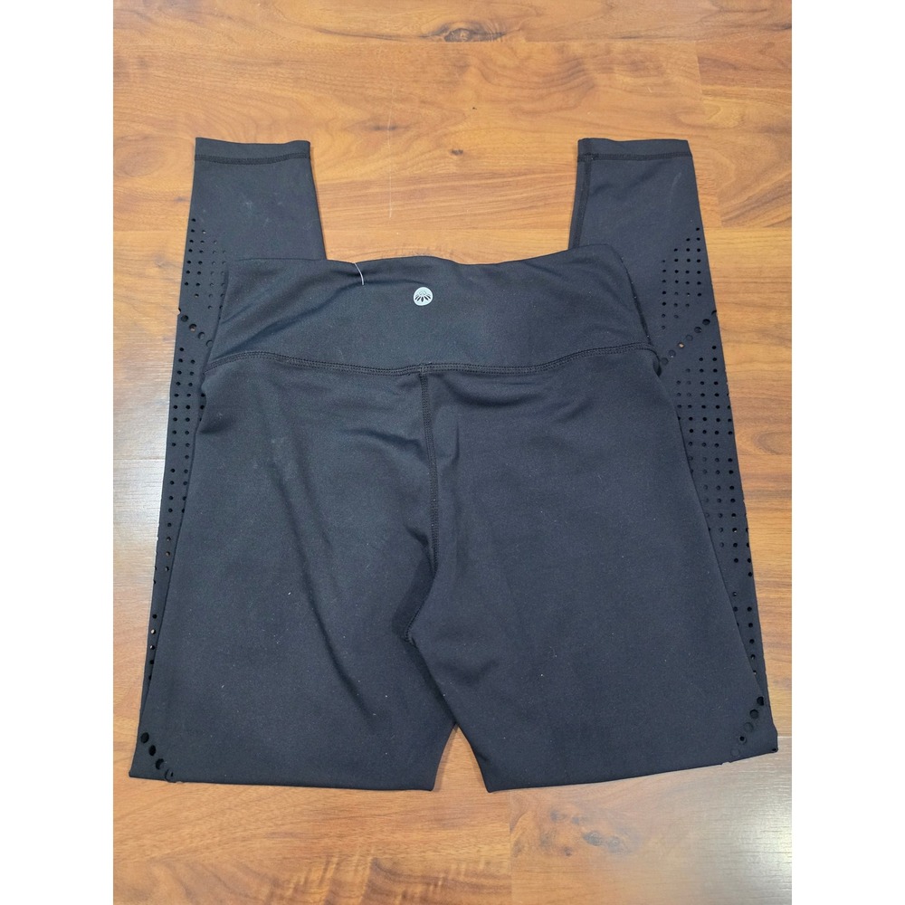 Excellent Senita Athletics Leggings Small Black Laser Cut Perforated Activewear - Picture 5 of 5